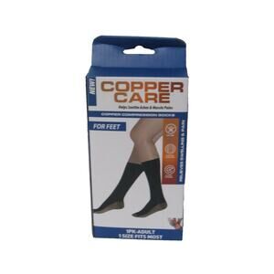 Copper Care Compression Socks for Feet Black Soothe Aches & Muscle Pains 1 Pair
